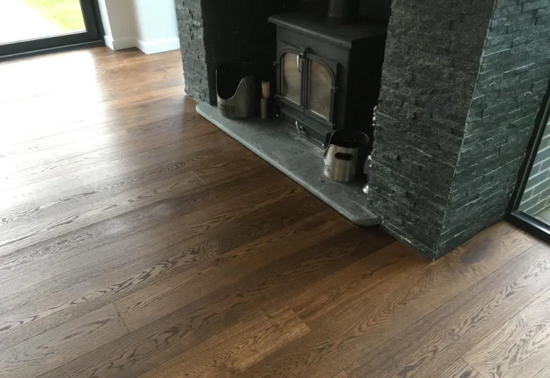 Engineered oak flooring in a bright room