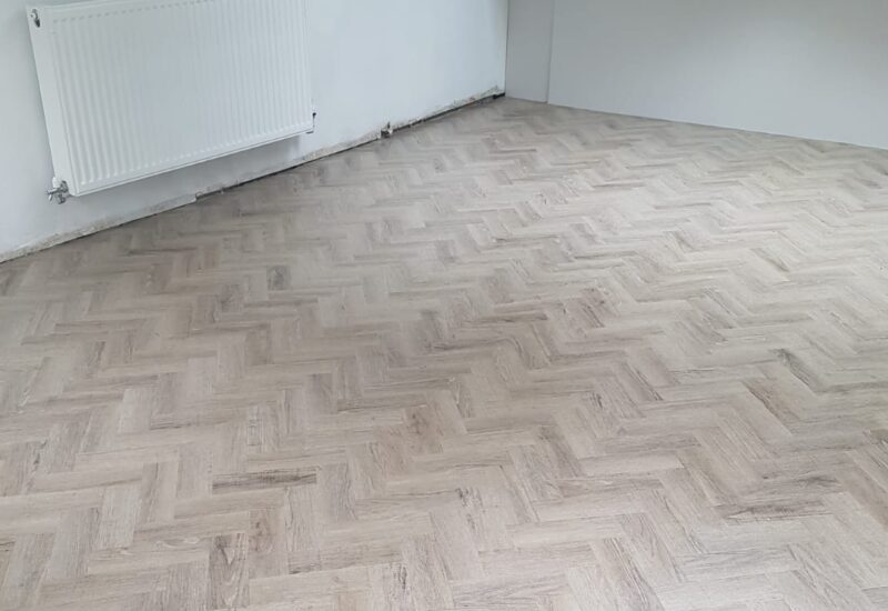 LVT herringbone, living room